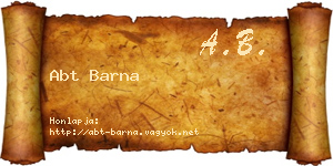 Abt Barna névjegykártya