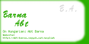 barna abt business card